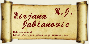 Mirjana Jablanović vizit kartica